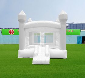 T2-3560 قلعة زفاف بيضاء قابلة للنفخ مع شريحة